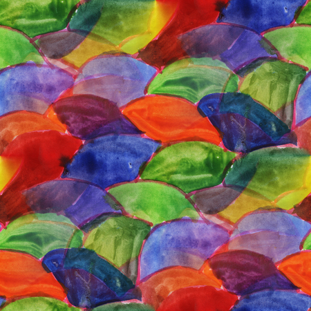 art round  mosaic ornament seamless watercolor handmade abstractの写真素材