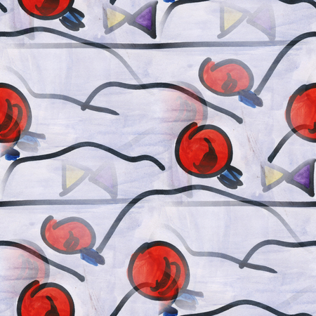 art balloon  wave seamless watercolor handmade abstractの写真素材