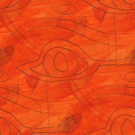 art avant-garde  orange eye ancient textiles impressionism seamless watercolor handmade abstractの写真素材