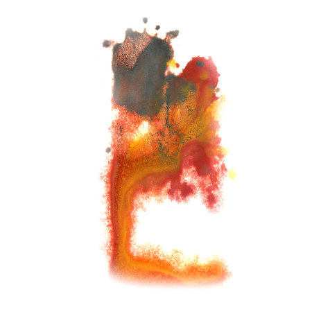 paint splashblack Brown color ink watercolor isolated stroke splatter watercolour aquarel brushの写真素材