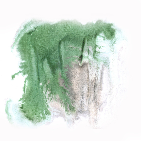 paint watercolour splatter green watercolors spot blotch isolatedの写真素材