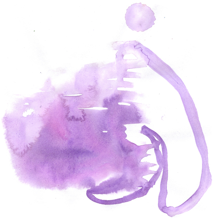 watercolor splash purple. watercolor abstract drop isolated blot for your designの写真素材