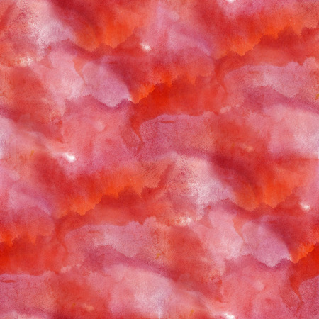 glare from red paint watercolor seamless texture with spots and streaksの写真素材