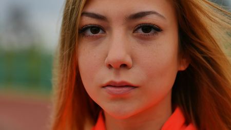 sexy stylish sporty girl in sportswearの写真素材