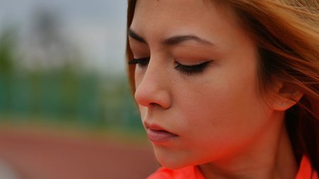 sexy stylish sporty girl in sportswearの写真素材