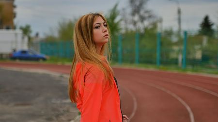 sexy stylish sporty girl in sportswear videoの写真素材