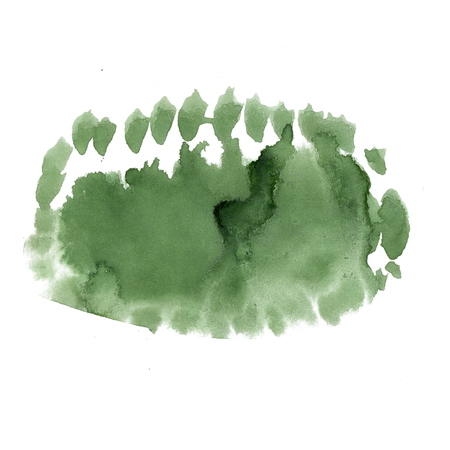 Watercolor white background, abstract green stains isolated. illustration watercolorの写真素材