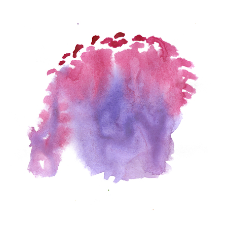 Watercolor purple on white background, abstract stains isolated. illustration the watercolorの写真素材