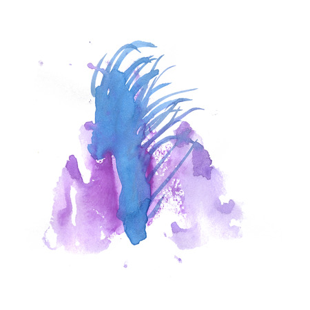 watercolor blue purple white background, stains abstract isolated. illustration the watercolorの写真素材