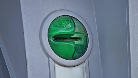 Card light flashing on machine ATM
