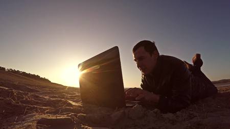Businessman using a computerの写真素材
