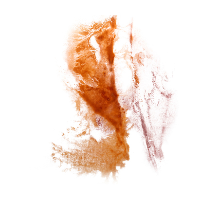 paint  splash brown ink  blot and white abstract art brushes isolatedの写真素材