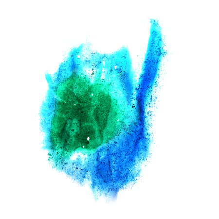 paint  splash  ink blue green blot and white abstract art brushes isolatedの写真素材