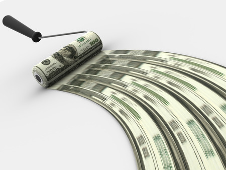 roller brush. Dollar. 3dの写真素材