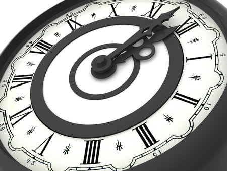 Clock. Midnight. 3d