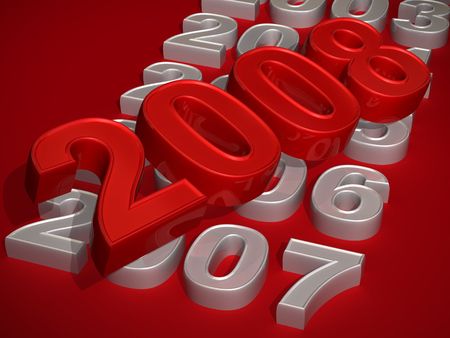 New Year. 2008. 3dの写真素材
