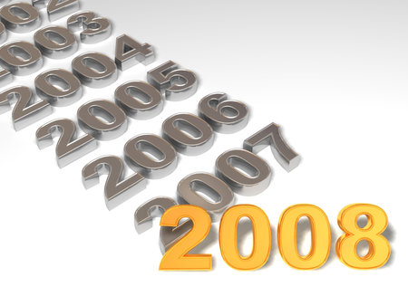 New Year. 2008. 3d