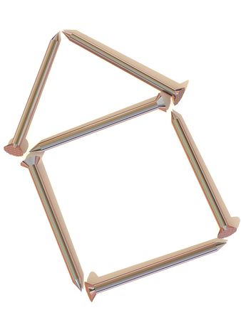 Nails. Abstract house. 3dの写真素材