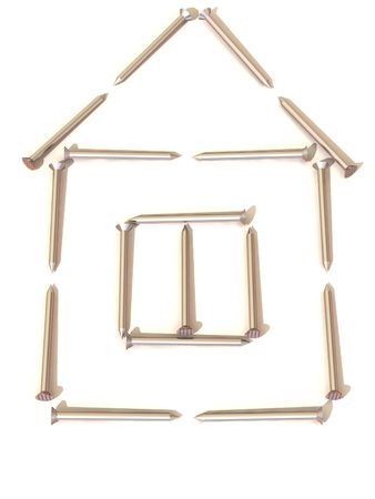 Nails. Abstract house. 3dの写真素材