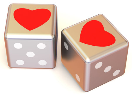 Cubes with Hearts. Love. 3dの写真素材