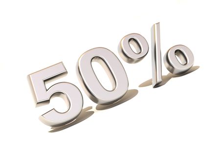 Fifty percent. Silver. 3dの写真素材