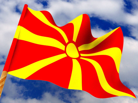 Flag. Macedonia. 3dの写真素材