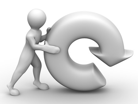 Two men with Refresh symbol. 3dの写真素材