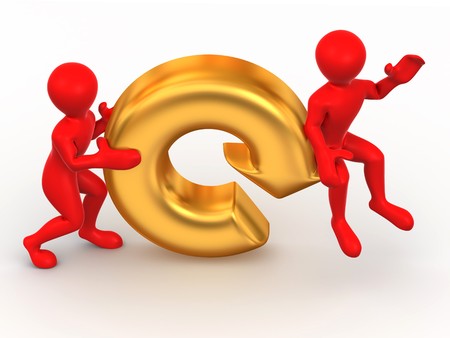 Two men with Refresh symbol. 3dの写真素材