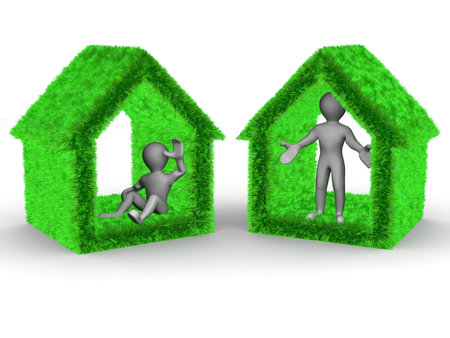 Home from grass and men. 3dの写真素材