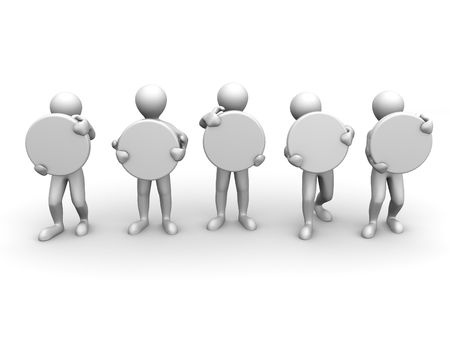 five men with space for text. 3dの写真素材