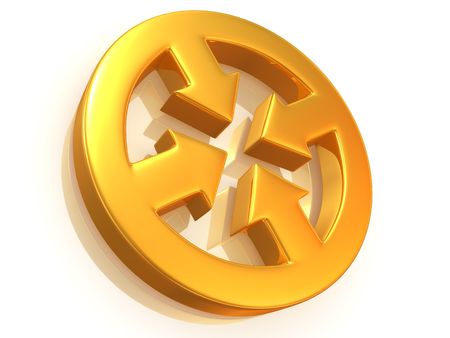 Arrows on center. 3dの写真素材