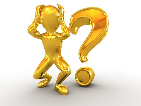 Men with question. 3dの写真素材