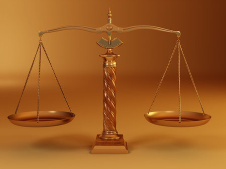 Symbol of justice. Scale. 3d