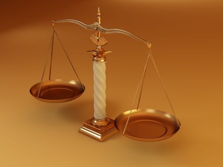 Symbol of justice. Scale. 3dの写真素材