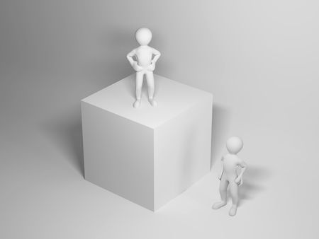 boss and employee. abstract illustration. 3dの写真素材