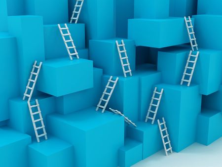 Cubes with ladders. 3dの写真素材