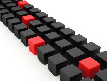 Row of cubes. 3dの写真素材