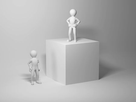 boss and employee. abstract illustration. 3dの写真素材