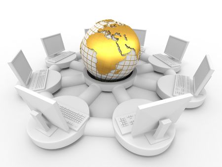 Conceptual image of internet. 3dの写真素材