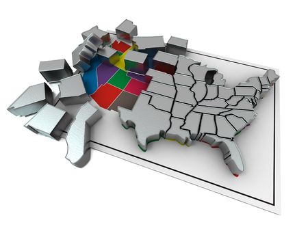 Puzzle build USA. 3dの写真素材
