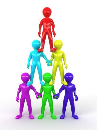 Pyramid from people. Leadership. 3dの写真素材