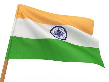 flag fluttering in the wind. India. 3dの写真素材