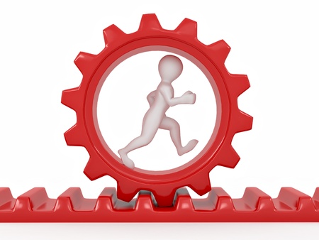 Men in gear on white isolated backgroundの写真素材