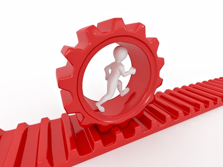 Men in gear on white isolated background. 3dの写真素材