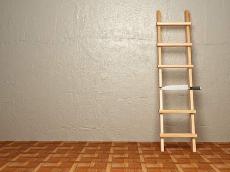 Knife instead of steps on the stairs. 3dの写真素材