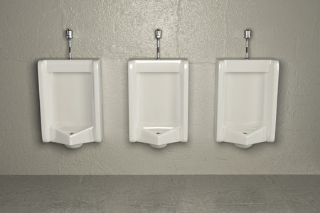 Urinals on dirty wall. Abstract background. 3dの写真素材