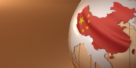Map of the China on Earth in the national colors. 3Dの写真素材