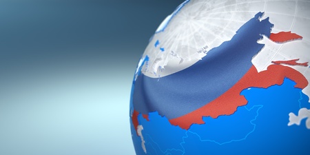 Map of the Russia on Earth in the national colors. 3dの写真素材