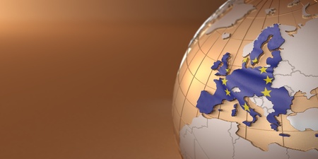 Map of the European Union on Earth. 3dの写真素材