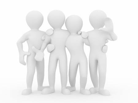 Friendship. Teamwork. Group of people on white isolated background. 3d Friendship. Teamwork. Group of people on white isolated background. 3d